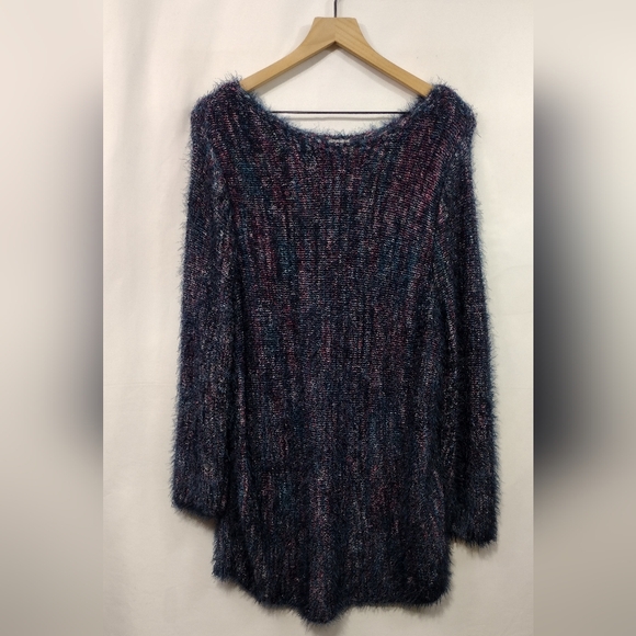 Chico's Sweaters - Chico's Multi-Colored Marled Eyelash Pullover Sweater Women's L Boho Retro